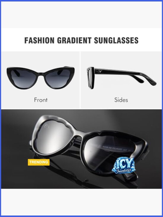 Retro Cat Eye Sunglasses UV400 Protection Polarized Petal Frame main image 6
